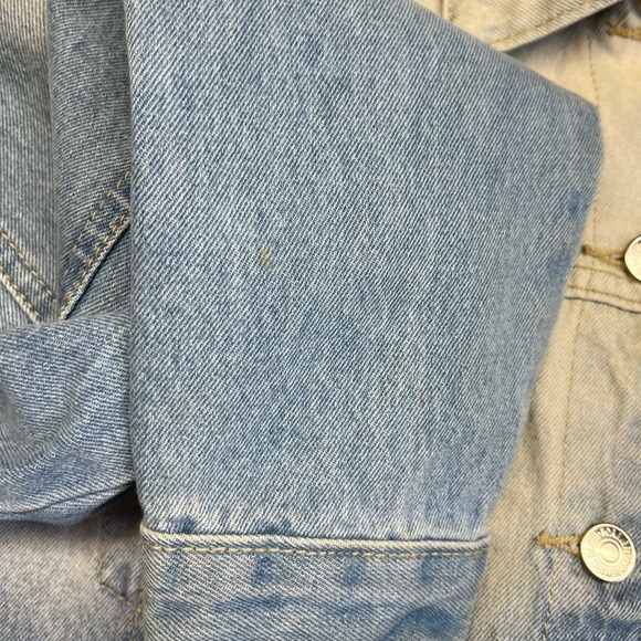 Forever 21 Los Angeles size small blue ombré oversized denim faded jean jacket - Picture 10 of 11